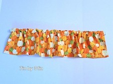 Fall Pumpkin Kitchen Valance Curtains Thanksgiving Harvest Window Decor