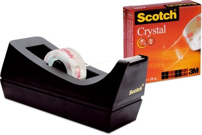 3M Scotch Tischabroller C38 inkl. Klebefilm Clear schwarz