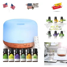 Oil Diffuser with Essential Oils Set, 500ml Aromatherapy Humidifier with 14 L...