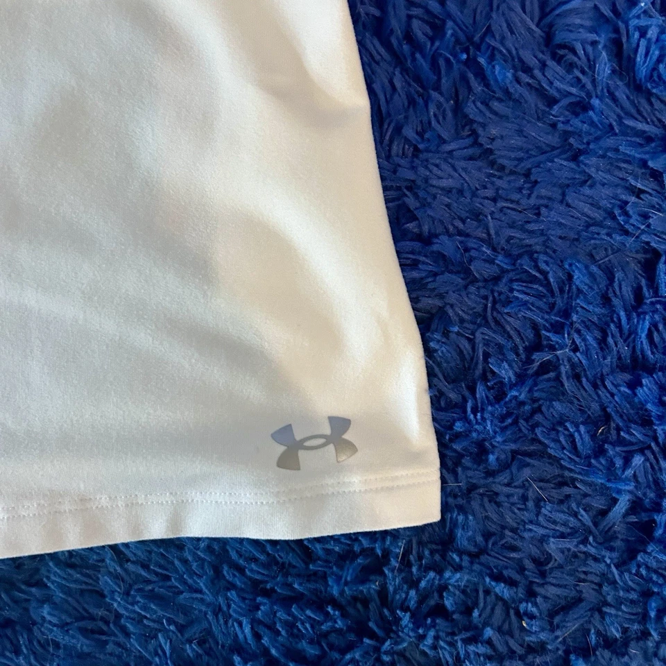 Under Armour Fitted Tank Women’s 3X White Sleeveless UA Logo Stretch Athletic - Image 2 of 3