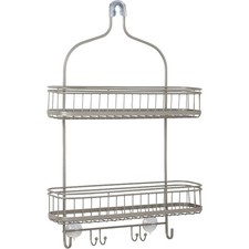 Shower Caddy Modern Functional Steel Shower Rack W/ 2 Extra Wide Shelves