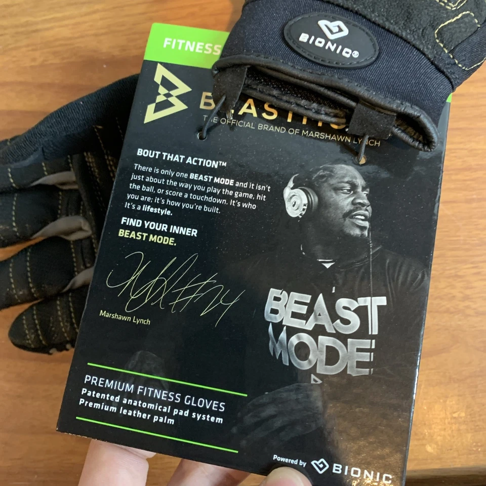 Bionic Men's BeastMode Full Finger Fitness Gloves - Black - Image 4 of 4