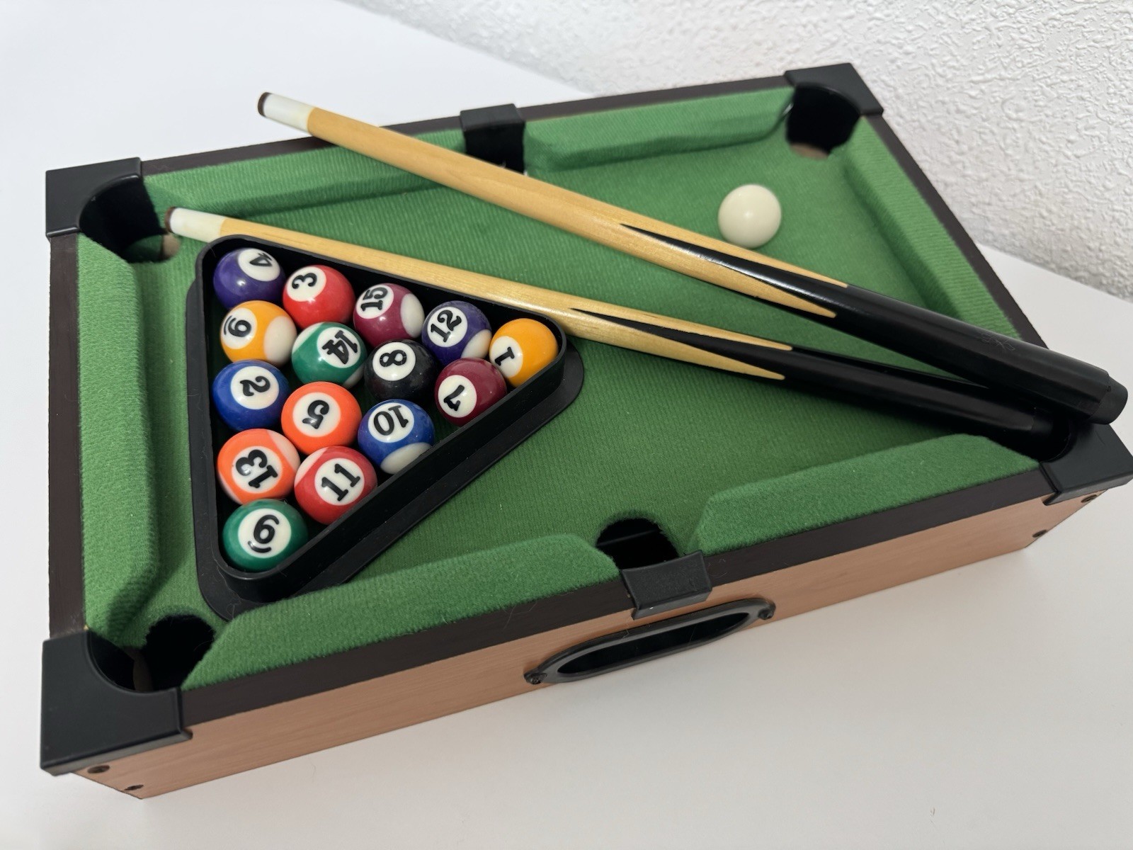 PRECIOSO BILLAR AMERICANO POOL-8 SET COMPLETO NUEVO 23x35CM BILLAR DE SOBREMESA