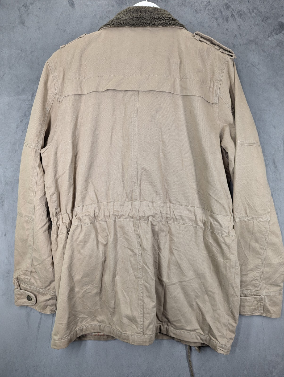 Levi's Women's Military Parka Coat Size XL Cotton Zip & Snaps Lined Missing Hood image 7