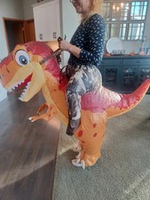 COMIN Inflatable Dinosaur Costume for Adults Ride on Dino Costume