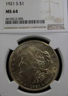 1921-S Morgan Dollar NGC MS64