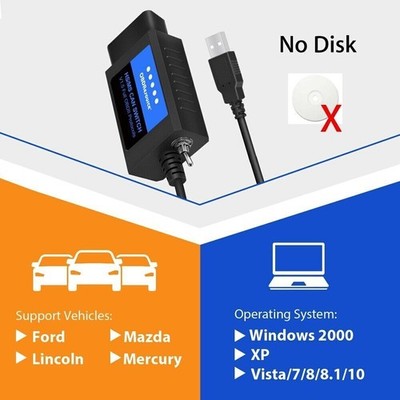 For Ford F150 F250 F350 FOscan OBD Scan USB Adapter Diagnostic Programming Tool