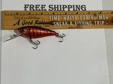 VINTAGE BAGLEY DIVING SMALL FRY SHAD FISHING LURE GREAT COLOR TACKLE BOX FIND