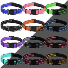 12 Pcs Reflective Puppy Dog Collars Bulk for Litter Dogs Adjustable Safety Ny...
