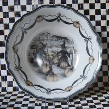Witches & Haunted House Melamine Bowl  NEW coven 11"~ pair w/ Royal Stafford