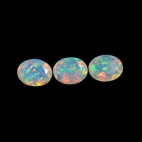 9x7 MM Oval Cut Natural Top Grade Flashy Rainbow Fire Faceted Ethiopian Opal - Picture 11 of 32