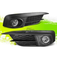 Factory Style Fog Lights+Bezel Covers+Switch for Honda 2/4-Dr Sedan 16-17 Chrome