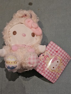Sanrio Hello Kitty Osterhase weich flauschig Teddy Schlüsselanhänger Taschenanhänger Brandneu