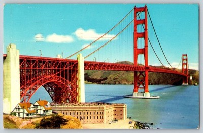 CA San Francisco California Golden Gate Bridge c1950-70s Postcard