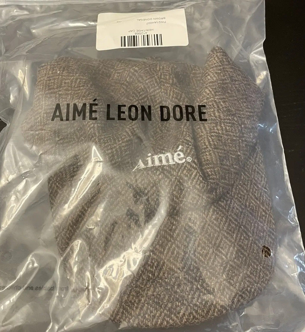 Aime Leon Dore Wool Logo Hat -F/W 21 brown donegal image 3