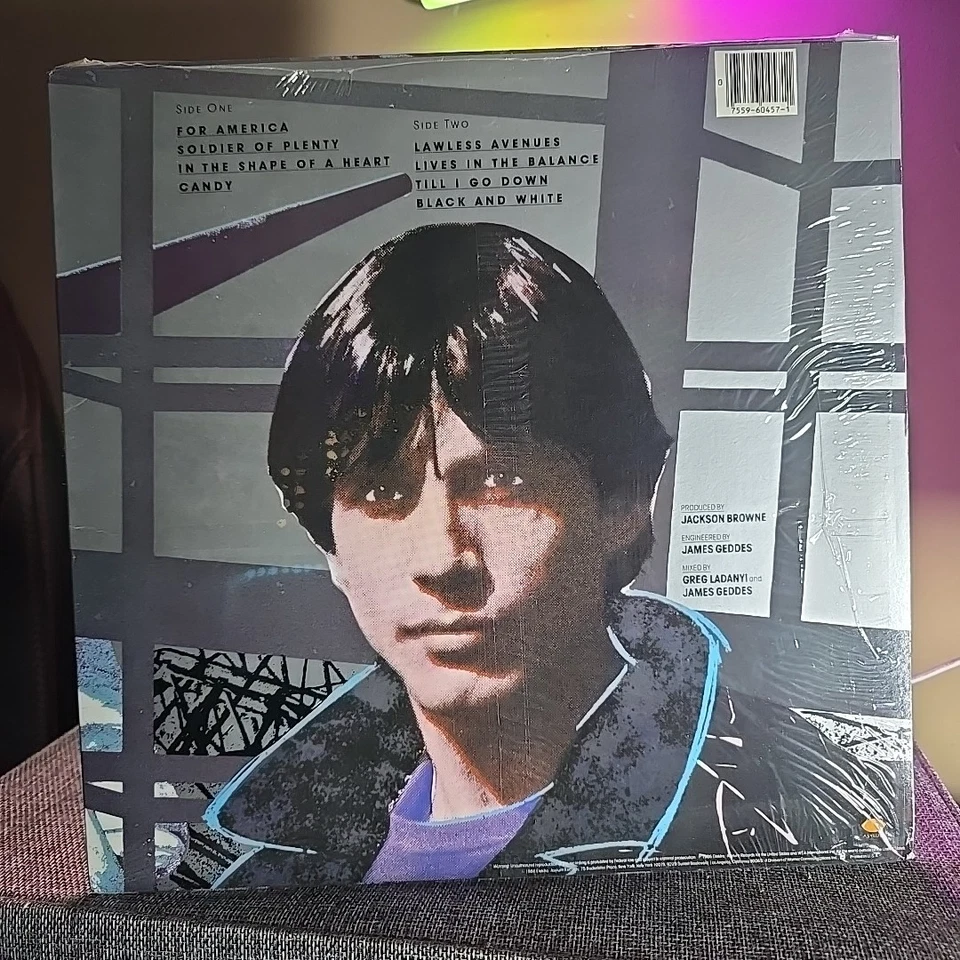 Jackson Browne–Lives In The Balance–1986 Asylum–7E-1093 Vinyl LP - Image 2 of 4