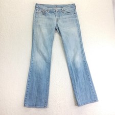 7 For All Mankind Womens Bootcut Jeans Light Wash Blue Low Rise Size 30 USA
