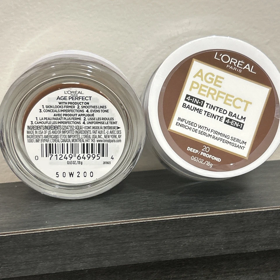 2x L'Oreal Paris AGE PERFECT 4-in-1 Tinted Balm Foundation , 20 Deep - Image 2 of 4