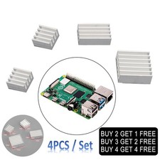 4PCS/Set Radiator Cooler Kit Aluminum Heatsink for Raspberry Pi 4B with Sticker