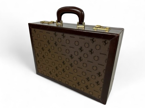 FERRARI ITALSTYLE CLOTH LEATHER CAVALLINO PRINT BRIEFCASE | SUITCASE | LUGGAGE - Picture 6 of 14