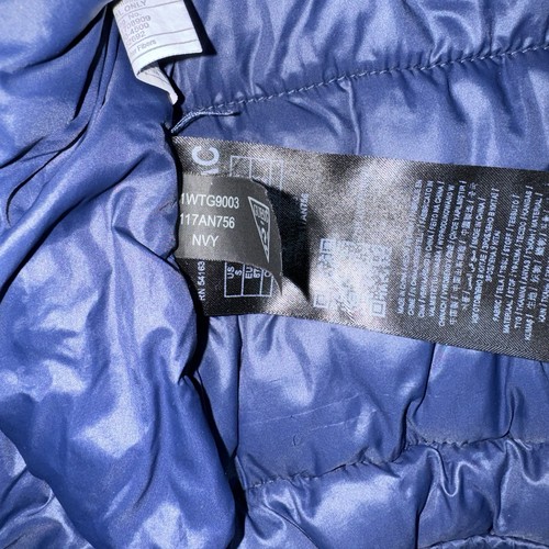 GUESS Herren Bomber Puffer Jacke Small Navy Blau Gesteppt Nylon Leichter Mantel - Bild 6 von 10