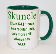 Skuncle Mug Cannabis Spliff Weed Marjuana Gift Stoner Uncle Funny Personalised