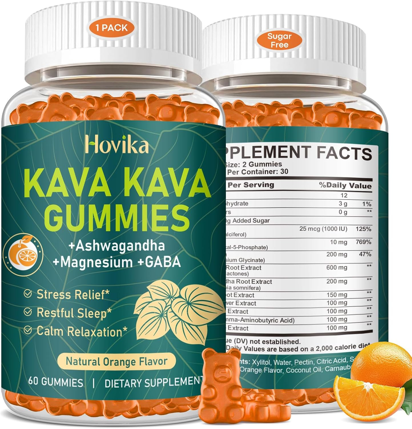 Kava Kava Gummies - Kava Root Extract with Ashwagandha, GABA & Magnesium for Cal