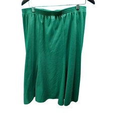 Robie Sport Green Elastic Waist Midi Skirt XL Vintage Made in USA Academic Retro