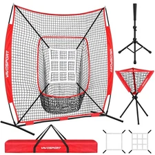 7x7' Baseball Net Set - Portable Softball & Baseball Net for Batting and Pitc...