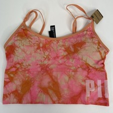 Victoria's Secret Pink Active Seamless Lightly Lined Sports Bra Orange Size S