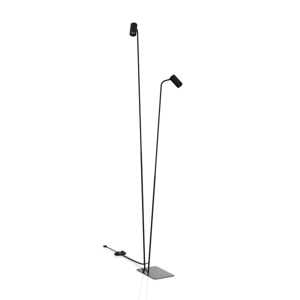 Stehlampe Stehleuchte Wohnzimmer Schwarz 216 Cm Verstellbare Schirme 2X GU10-image