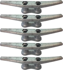 6 Inch Dock Cleats, 5-Pack Galvanized Iron Boat Cleat for Marine or Decorative A