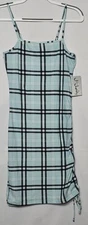 Women's NWT J for Justify Camisole Dress Light Blue Plaid Size Medium