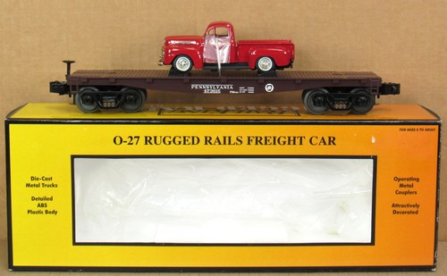 Coche plano MTH Railking 33-7605 PRR Pennsylvania con camioneta Ford 48 calibre O nuevo de Lote Antiguo | Zustand: New