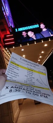 X AMBASSADORS Sam Signed Autographed Chicago 9/15/2025 Concert Schedule Setlist