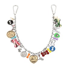 Dog Lover Purse Chain Charm - Puppy Bone Paw Print Bag Charm with Colorful En...