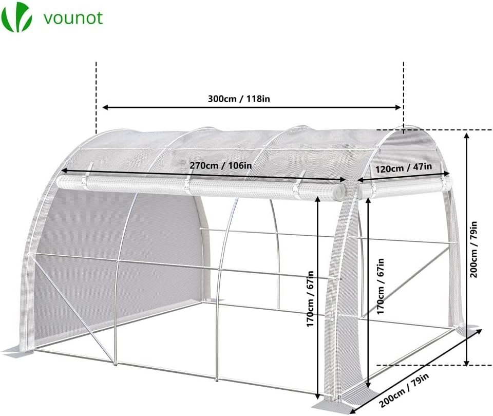 Serre tunnel de jardin 6m2 Vounot pour éviter le mildiou - 3