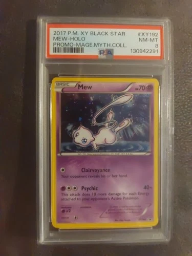 2017 Pokemon Mew Holo XY192 PSA 8 NM-MT Black Star Promo XY