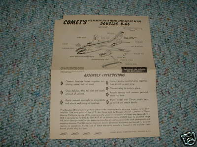 Comet Model Kit# PL20 Douglas B-66  Instructions  A.
