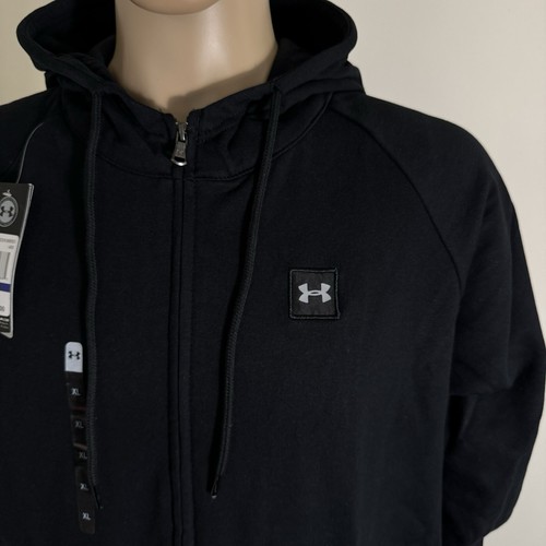 Felpa con cappuccio Under Armour UA uomo Rival full zip logo quadrato nera taglia XL XXL NUOVA CON ETICHETTE - Foto 3 di 8