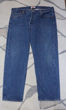 Levis 501 Original Button Fly Blue Jeans Distressed Mens 40x32 Made in Mexico