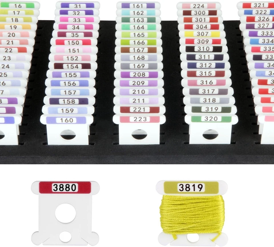Bobinas de bordado acrílico de 3 mm de calidad artesanal con sistema de fácil identificación Foto 3 de 4