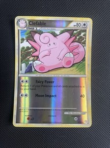 Pokemon Card Clefable 3/123 Heartgold & SoulSilver Reverse Holo - LP+