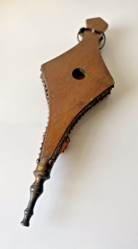 19thC BEAUTIFULLY Carved Antique WALNUT Bellows ARTS & CRAFTS Style poss Italian - Picture 11 of 17