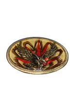 Vintage Eagle Rare Gold Brass Belt Buckle- Made In USA-