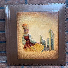 Vintage Embossed Leather Photo Album Scrapbook 12  x 12-5  