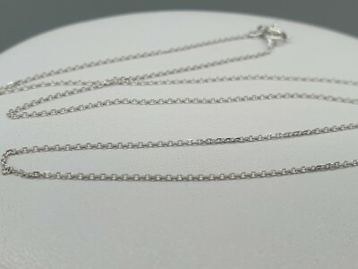 Funkelnde Erbskette 9 kt Weißgold 0,8 mm 16'' 18'' 20'' Diamantschliff Halskette