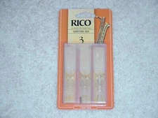 Rico Baritone Sax Reeds, 3 Pack, Strength 3, RLA0330 NEW and SEALED!