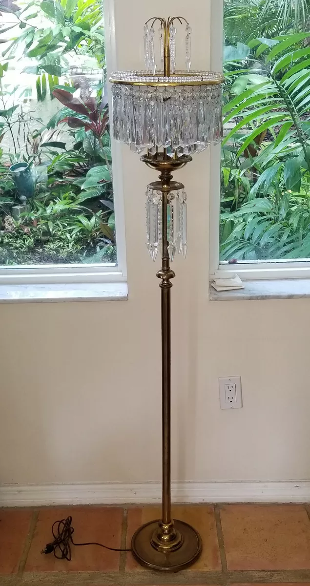 Vintage crystal floor lamp deals
