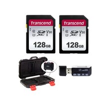 2 Transcend TS128GSDC300S UHS-I U3 SD Memory Cards, 128GB